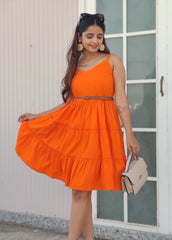 Orange Frill Dress