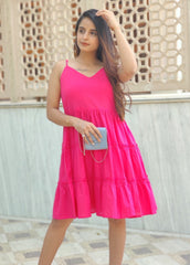 Hot Pink Frill Dress