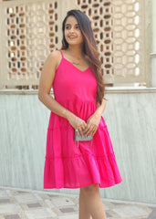 Hot Pink Frill Dress