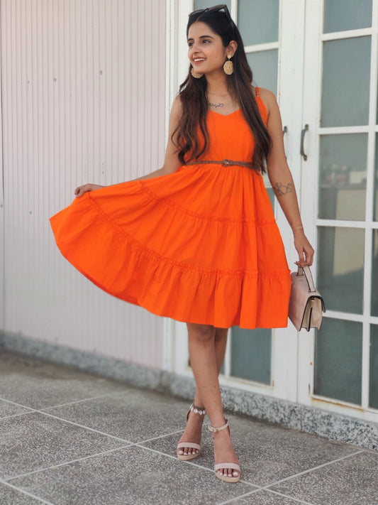 Orange Frill Dress