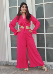 Hot Pink Crepe Co-ord Set