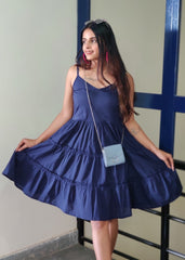 Navy Frill Dress