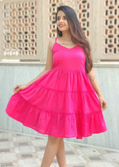 Hot Pink Frill Dress