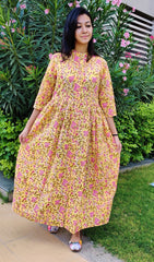 Yellow Tulip Peplum Dress