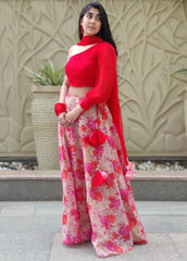 Crimson Lehenga Set